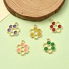 10Pcs 5 Colors Alloy Enamel Pendants ENAM-YW0003-36-1