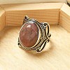 Natural Rhodonite Adjustable Rings RJEW-I108-02AS-13-2