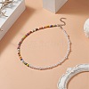Glass Seed Bead & ABS Plastic Imitation Pearl Beaded Necklaces for Women NJEW-JN04264-6
