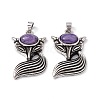 Natural Charoite Pendants KK-A173-02AS-02-3