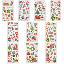 Christmas Theme Pattern Removable Temporary Water Proof Tattoos Paper Stickers AJEW-WH0347-01
