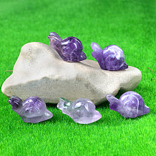 Natural Amethyst Carved Healing Snail Figurines PW-WG23180-15