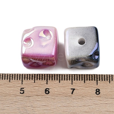 UV Plating Opaque Acrylic Beads MACR-C036-14-1