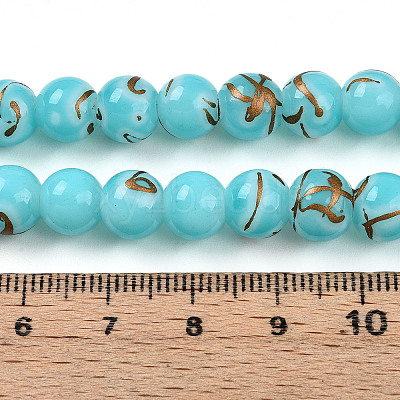 Baking Paint Glass Beads X1-DGLA-N010-8mm-03-1
