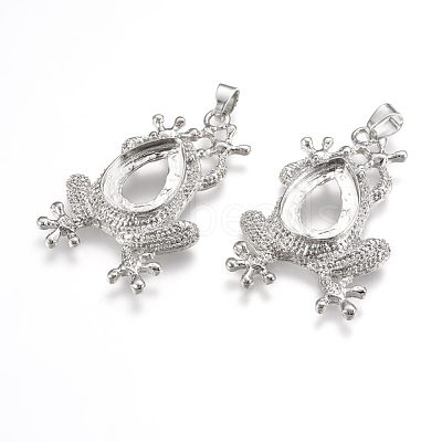 Alloy Pendant Cabochon Open Back Settings PALLOY-K099-09P-1