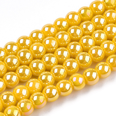 Electroplate Opaque Glass Beads Strands GLAA-T032-P4mm-AB08-1