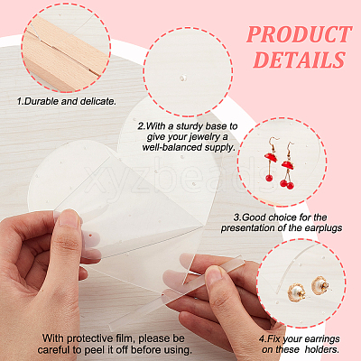 Transparent Heart Acrylic Earring Display Stands EDIS-WH0016-030-1