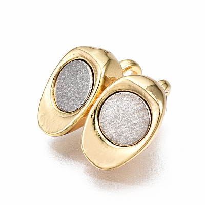 Brass Magnetic Clasps with Loops KK-N233-085-NF-1