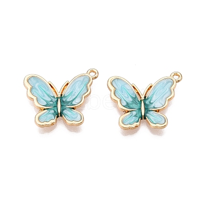 Rack Plating Alloy Enamel Pendants ENAM-N056-364KCG-05-1
