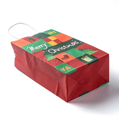 Christmas Theme Kraft Paper Gift Bags CARB-L009-AM-1