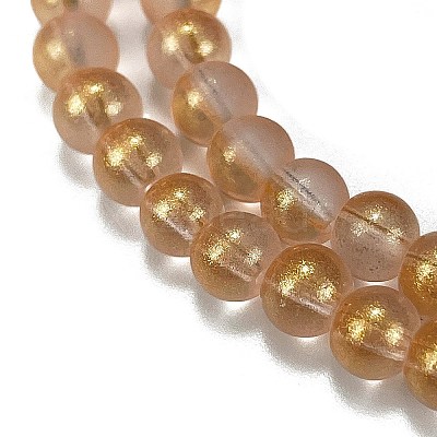 Frosted Transparent Glass Bead Strands GLAA-P065-6mm-02-1