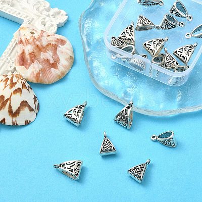 20Pcs 2 Style Tibetan Style Alloy Tube Bails TIBE-YW0001-29-1