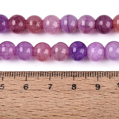 Baking Paint Crackle Glass Beads Strands GLAA-Q106-03A-24-1