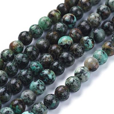 Natural African Turquoise(Jasper) Beads Strands G-D840-90-6mm-1