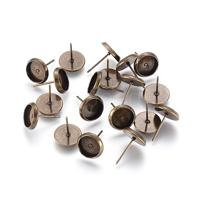Brass Earring Components X-IFIN-Q006-AB-1
