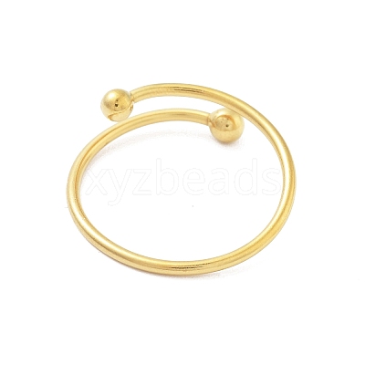 304 Stainless Steel Round Wrap Open Cuff Rings for Women Men RJEW-Z071-01G-1
