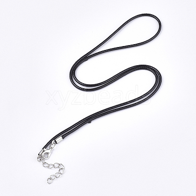 Waxed Cord Necklace Making with Iron Findings LS-X-NJEW-R229-2.0mm-02-1