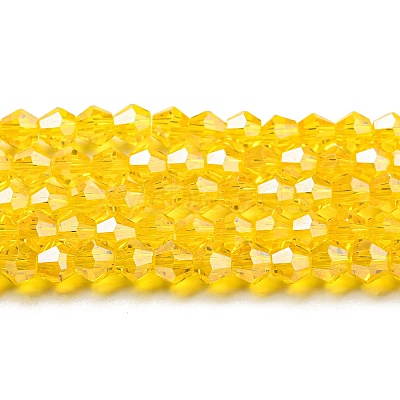 Transparent Electroplate Glass Beads Strands GLAA-F029-4mm-C22-1