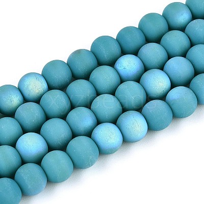 Frosted Opaque Glass Beads Strands GLAA-T032-P6mm-MBB13A-1