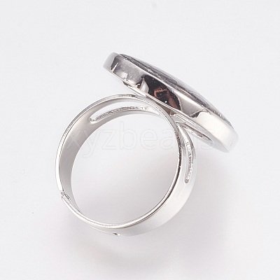Adjustable Natural Abalone Shell/Paua ShellFinger Rings RJEW-F083-B03-1