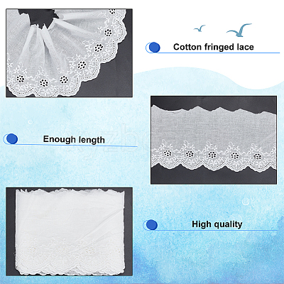 4.7~5 Yards Cotton Embroidery Flower Ribbons OCOR-MA0001-03B-1