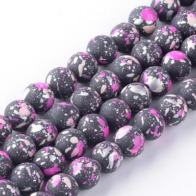 Baking Paint Glass Bead Strands DGLA-S112-6mm-D23-1