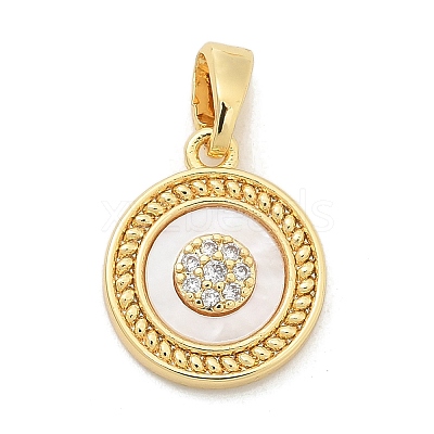 Brass Micro Pave Cubic Zirconia Pendents KK-M303-01G-03-1