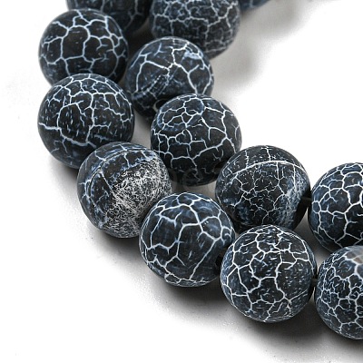 Natural Weathered Agate/Crackle Agate Beads Strands X-G-SR8MM-63-1