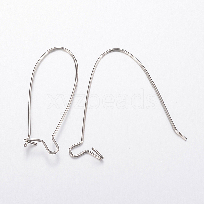 Tarnish Resistant 304 Stainless Steel Hoop Earrings Findings Kidney Ear Wires LS-STAS-H434-46P-1