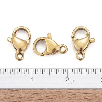 Ion Plating(IP) 304 Stainless Steel Lobster Claw Clasps STAS-H353-B-02G-1