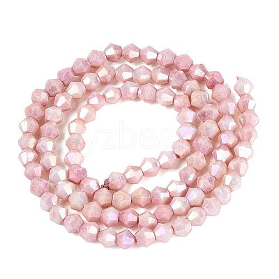 Anti-Tarnish Electroplate Bicone Glass Beads Strands EGLA-T021-4mm-16-03-1