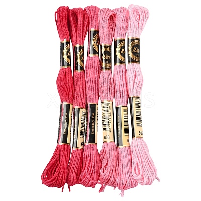 6Bundles 6 Colors Polyester Embroidery Floss OCOR-YW0001-24C-1