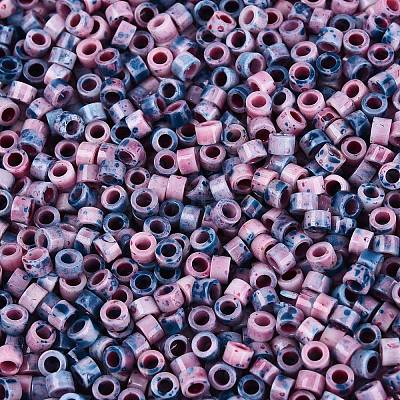 Opaque Picasso Cylinder Glass Beads SEED-Q039-06A-07-1