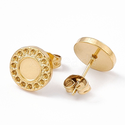 Ion Plating(IP) 304 Stainless Steel Stud Earring Findings EJEW-G338-01G-1