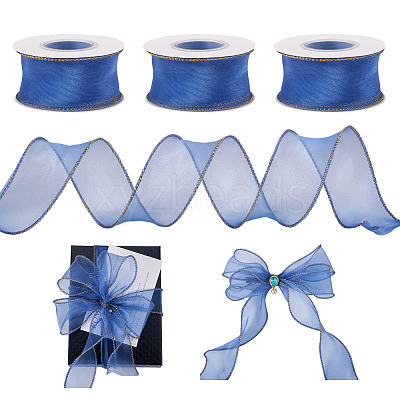 3 Rolls Polyester Organza Ribbons SRIB-TA0001-26A-1