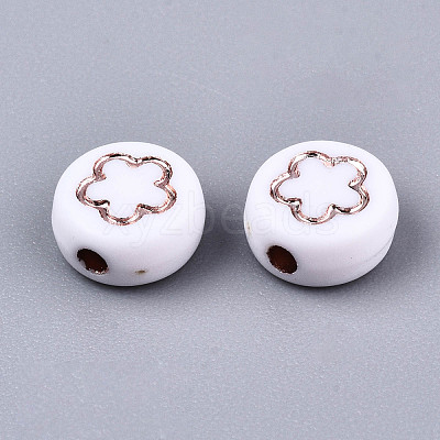 Opaque White Acrylic Beads MACR-T038-10-01RG-1