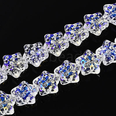 Electroplate Transparent Glass Beads Strands EGLA-N020-02-1