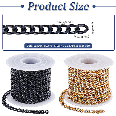 10M 2 Colors Aluminium Curb Chains FIND-SP0002-71-1