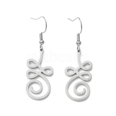 Non-Tarnish 304 Stainless Steel Knot Dangle Earrings for Women LS-EJEW-P222-05P-1