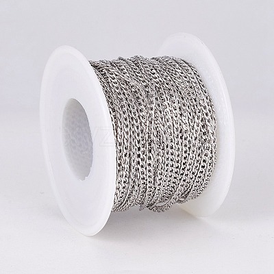 Tarnish Resistant 304 Stainless Steel Curb Chains CHS-E018-05P-1