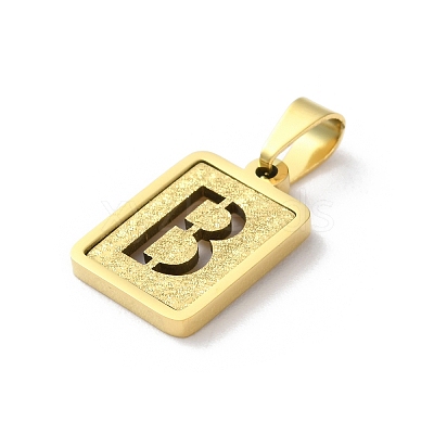 304 Stainless Steel Alphabet Pendants STAS-S152-01G-B-1