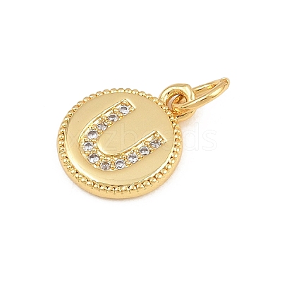 Brass Micro Pave Clear Cubic Zirconia Charms CU-CBA56CE-12G-U-1