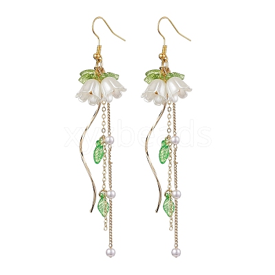 Flower Acrylic Dangle Earrings EJEW-JE05881-1