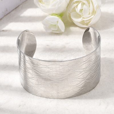 316L Surgical Stainless Steel Cuff Bangles BJEW-D454-01D-P-1