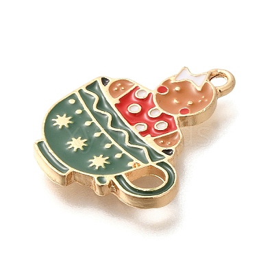 Christmas Theme Alloy Enamel Pendants ENAM-Q509-02KCG-16-1