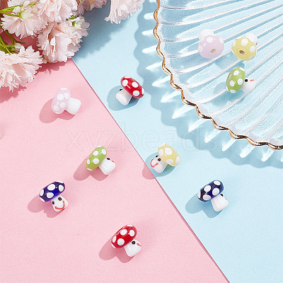 10Pcs 5 Colors Handmade Lampwork Beads GLAA-GO0001-03-1