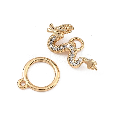 SHEGRACE Dragon Brass Micro Pave Clear Cubic Zirconia Toggle Clasps XGRQ58581-788G-1