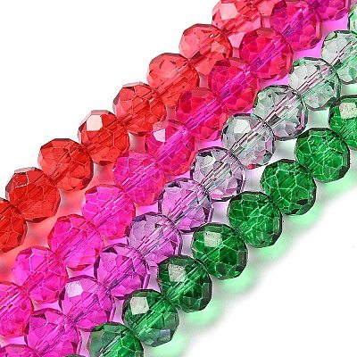 Transparent Painted Glass Beads Strands LS-DGLA-A034-T8mm-A24-1