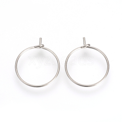 Non-Tarnish 304 Stainless Steel Hoop Earrings X-STAS-R071-41-1