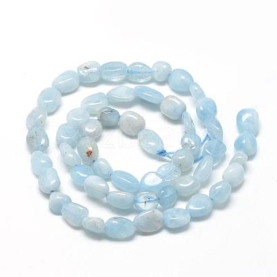Natural Aquamarine Beads Strands G-R445-6x8-36-1